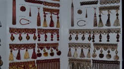 Birillant Kırmızı Fon Perde Saçak Aksesuar