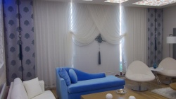 Birillant 2016 yılı mavi damaks baskı fon Perde İnci Perde Çerkezköy / Birillanthome