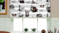 boğaz manzara baskılı zebra perde